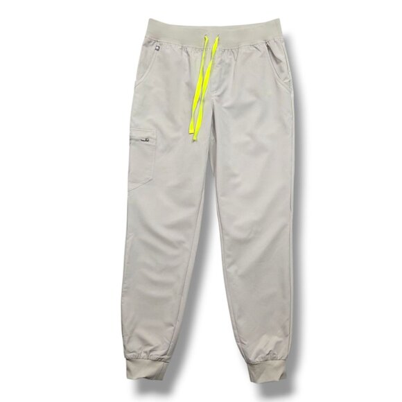 Figs Zamora Jogger Scrub Pants Womens Medium Tall Beige - Picture 1 of 10